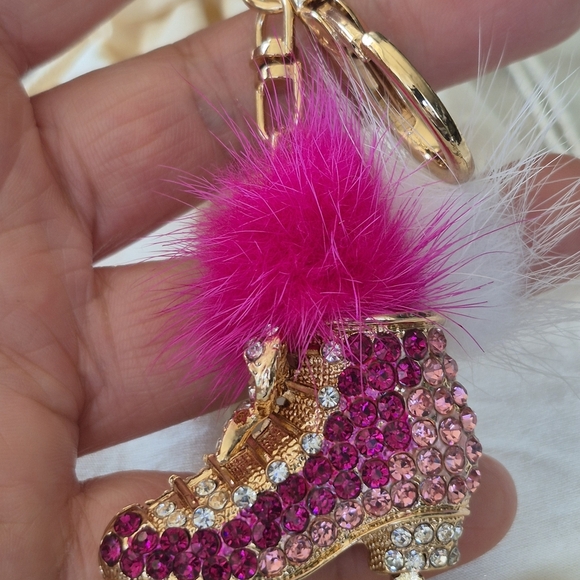 Pink and Gold Ice Skate Keychain - Picture 9 of 10